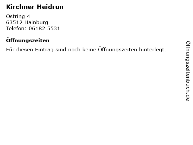 Kirchner Heidrun in Hainburg: Adresse und Öffnungszeiten