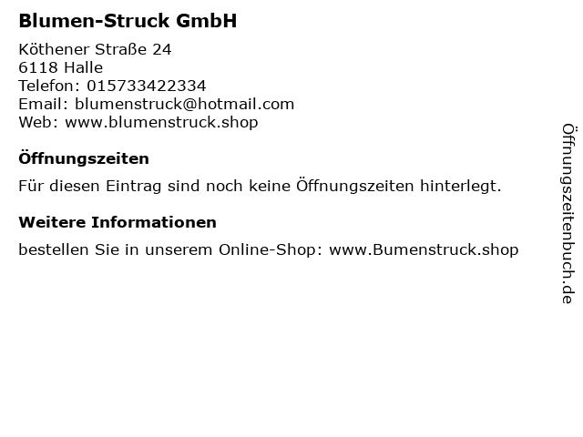 Blumen-Struck GmbH in Halle: Adresse und Öffnungszeiten