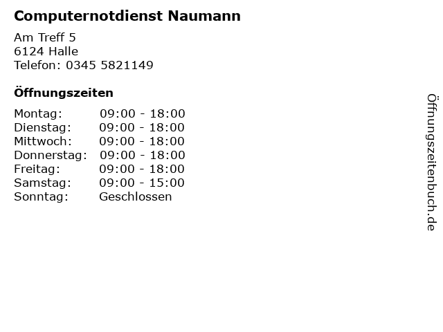Computernotdienst Naumann in Halle: Adresse und Öffnungszeiten