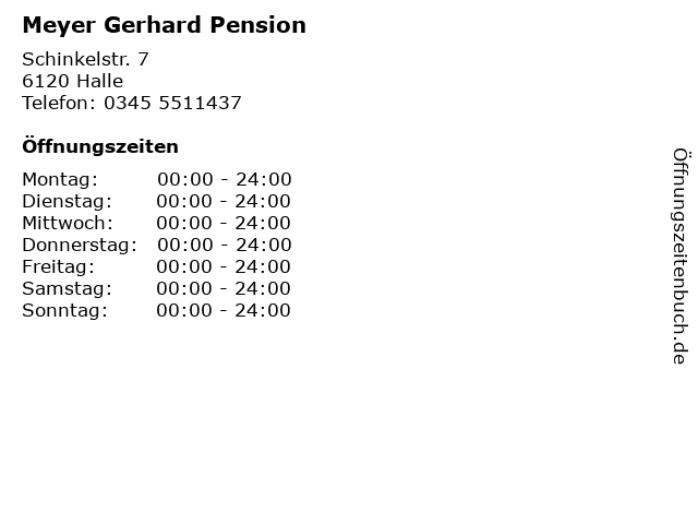 Meyer Gerhard Pension in Halle: Adresse und Öffnungszeiten