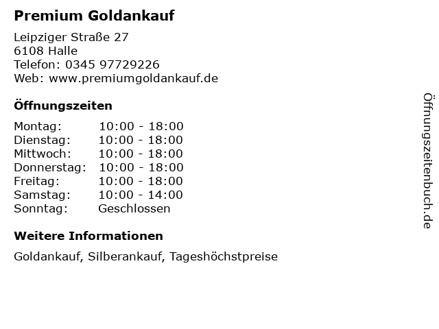 Premium Goldankauf in Halle: Adresse und Öffnungszeiten