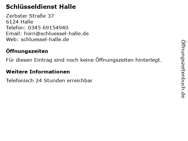 Schlüsseldienst Halle in Halle: Adresse und Öffnungszeiten