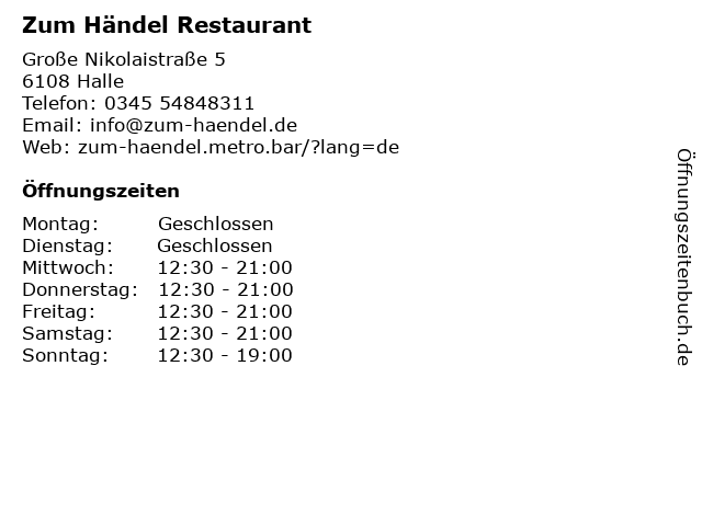 Zum Händel - Coffee & Food in Halle: Adresse und Öffnungszeiten