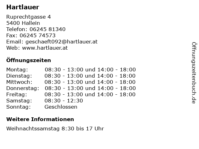 Hartlauer in Hallein: Adresse und Öffnungszeiten