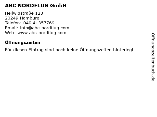 ABC NORDFLUG GmbH in Hamburg: Adresse und Öffnungszeiten
