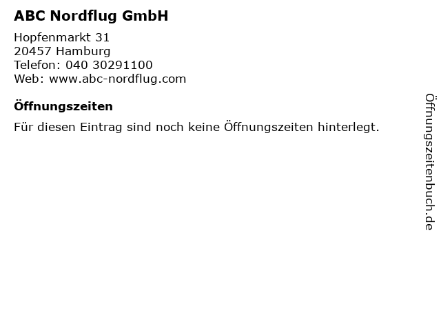 ABC Nordflug GmbH in Hamburg: Adresse und Öffnungszeiten