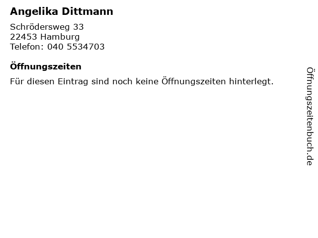 Angelika Dittmann in Hamburg: Adresse und Öffnungszeiten