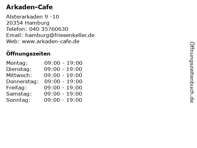 Arkaden-Cafe in Hamburg: Adresse und Öffnungszeiten