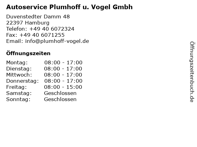 Auto-Service in Hamburg: Adresse und Öffnungszeiten