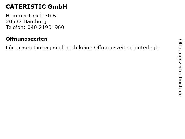 CATERISTIC GmbH in Hamburg: Adresse und Öffnungszeiten