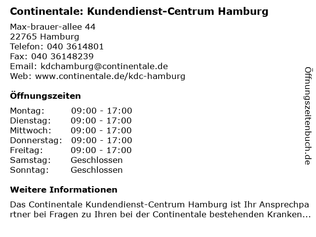 Continentale: Kundendienst-Centrum Hamburg in Hamburg: Adresse und Öffnungszeiten