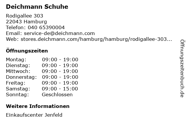 Deichmann Schuhe in Hamburg: Adresse und Öffnungszeiten