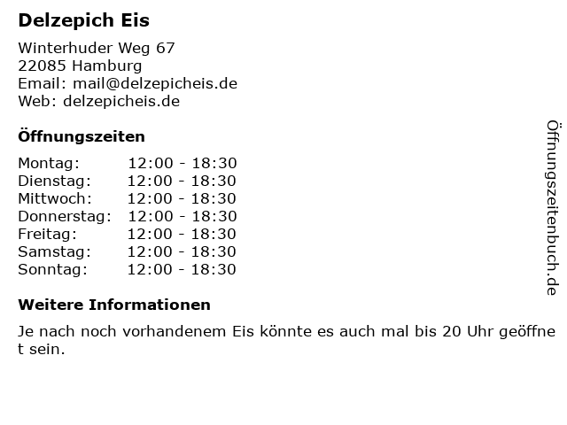 Delzepich Eis in Hamburg: Adresse und Öffnungszeiten