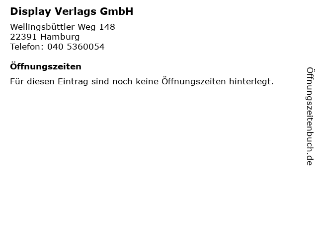 Display Verlags GmbH in Hamburg: Adresse und Öffnungszeiten