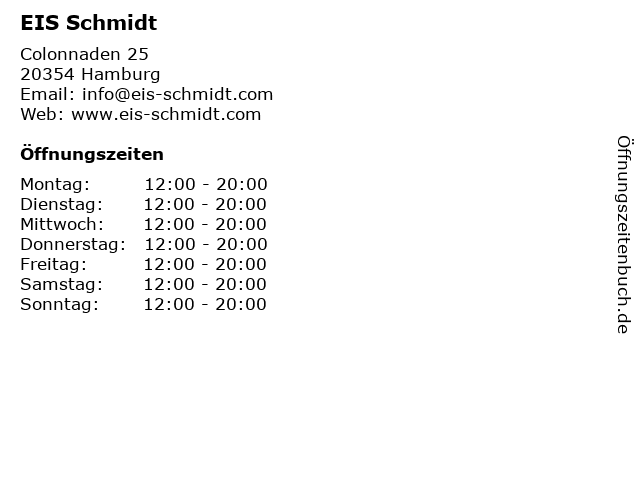 EIS Schmidt in Hamburg: Adresse und Öffnungszeiten