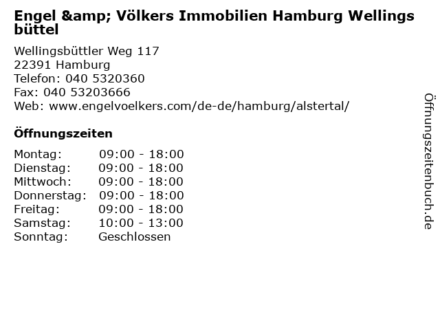 Engel & Völkers Immobilien Hamburg Wellingsbüttel in Hamburg: Adresse und Öffnungszeiten