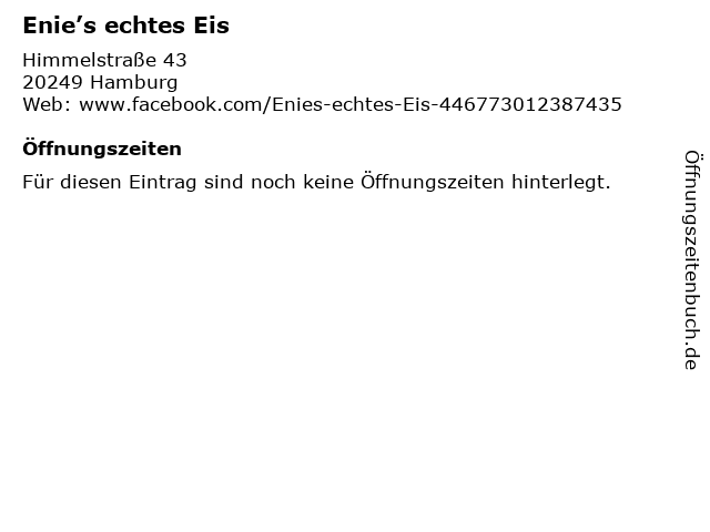 Enie’s echtes Eis in Hamburg: Adresse und Öffnungszeiten