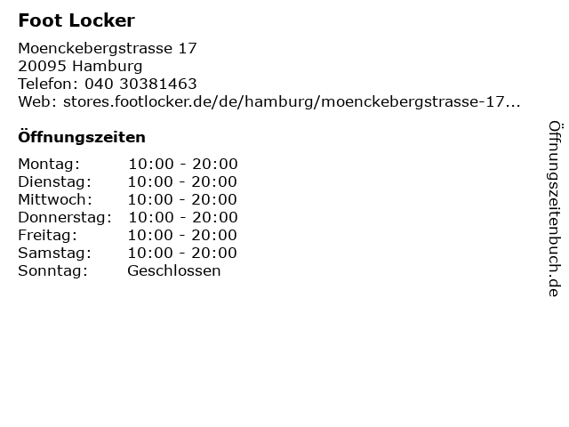 Foot Locker in Hamburg: Adresse und Öffnungszeiten