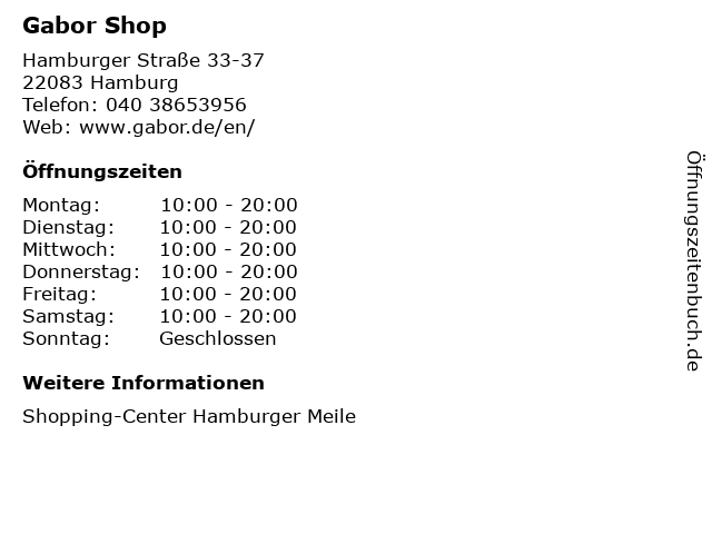 ᐅ Öffnungszeiten Shop“ | Hamburger Straße 33-37 Hamburg