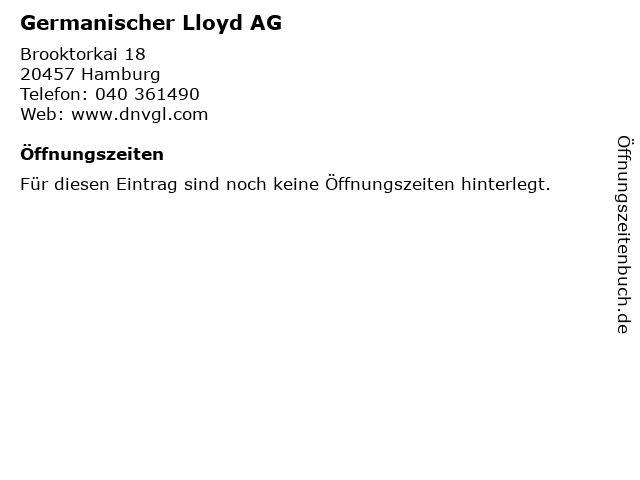 Germanischer Lloyd AG in Hamburg: Adresse und Öffnungszeiten