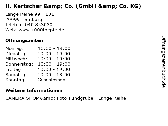 H. Kertscher & Co. (GmbH & Co. KG) in Hamburg: Adresse und Öffnungszeiten