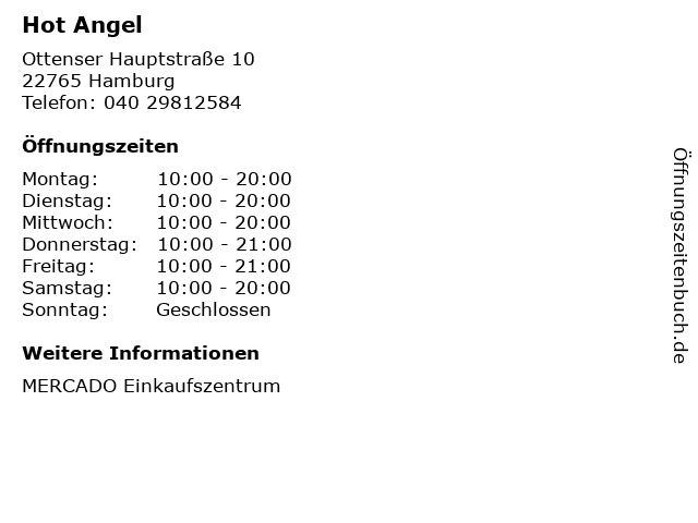 Hot Angel in Hamburg: Adresse und Öffnungszeiten