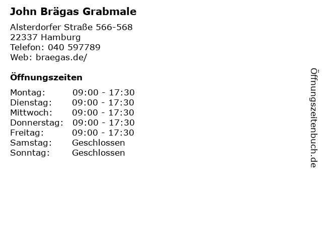John Brägas Grabmale in Hamburg: Adresse und Öffnungszeiten