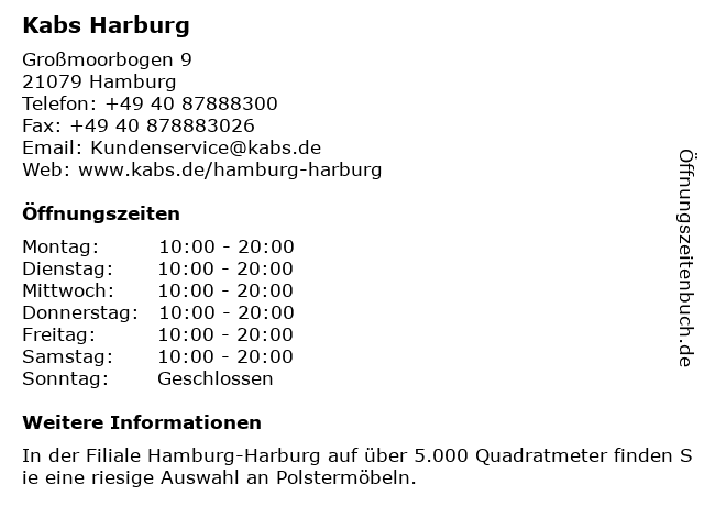 Kabs Harburg in Hamburg: Adresse und Öffnungszeiten