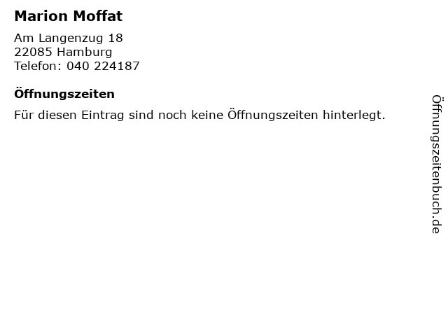Marion Moffat in Hamburg: Adresse und Öffnungszeiten