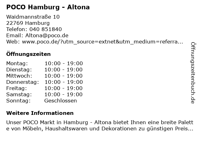 ᐅ Offnungszeiten Poco Einrichtungsmarkt Waidmannstrasse 10 In Hamburg