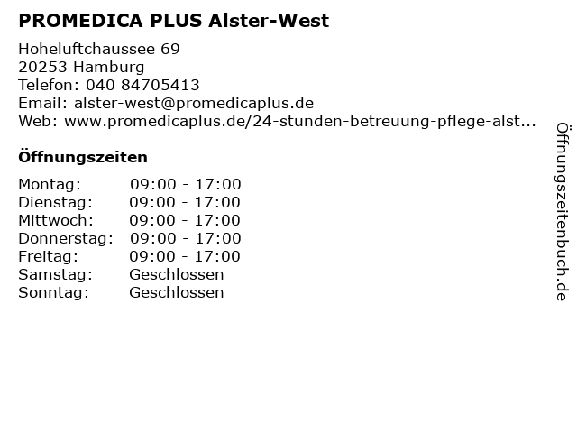 PROMEDICA PLUS Alster-West in Hamburg: Adresse und Öffnungszeiten