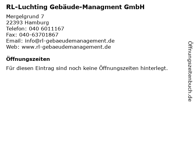 RL-Luchting Gebäude-Managment GmbH in Hamburg: Adresse und Öffnungszeiten