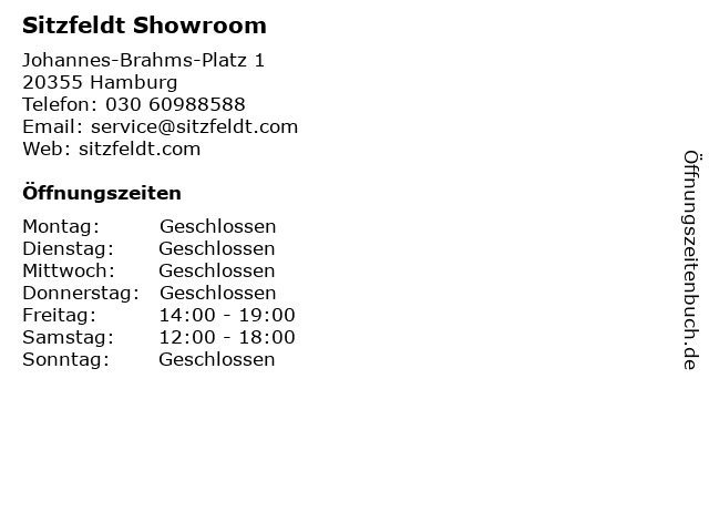 Sitzfeldt Showroom in Hamburg: Adresse und Öffnungszeiten