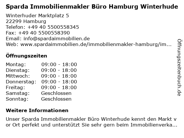 Sparda Immobilienmakler Büro Hamburg Winterhude in Hamburg: Adresse und Öffnungszeiten