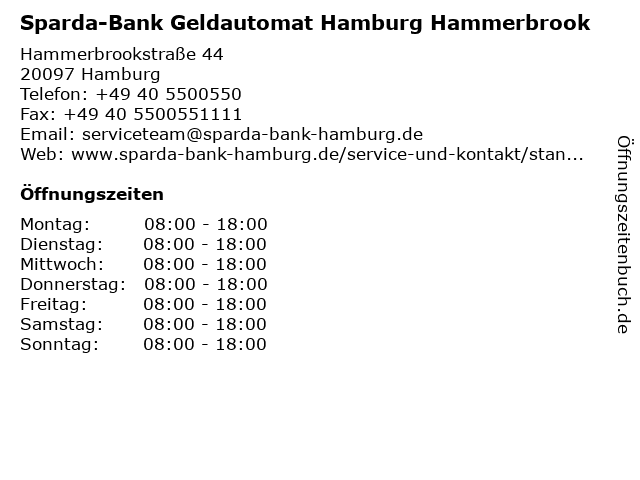 ᐅ Offnungszeiten Sparda Bank Sb Center Hamburg Hammerbrook