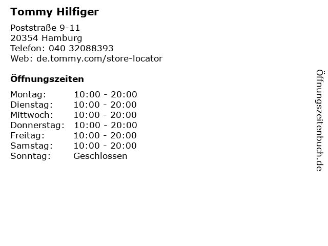 Tommy Hilfiger in Hamburg: Adresse und Öffnungszeiten