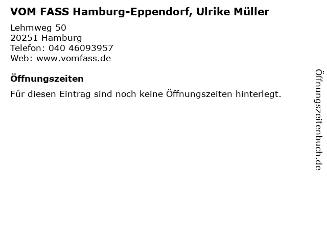 VOM FASS Hamburg-Eppendorf, Ulrike Müller in Hamburg: Adresse und Öffnungszeiten