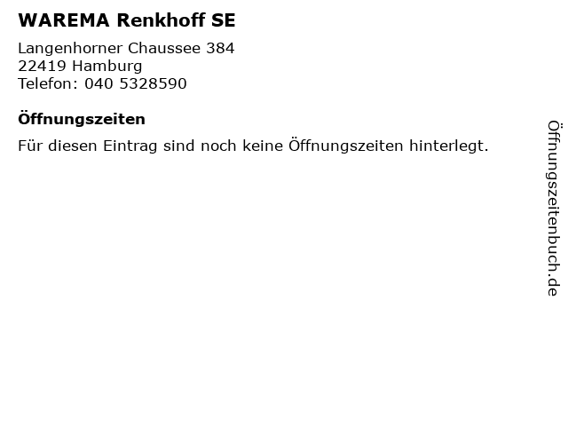 WAREMA Renkhoff SE in Hamburg: Adresse und Öffnungszeiten