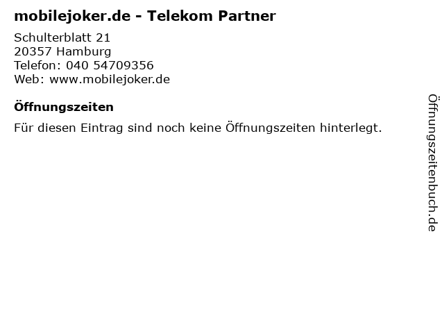 mobilejoker.de - Telekom Partner in Hamburg: Adresse und Öffnungszeiten