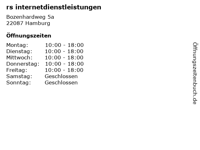 rs internetdienstleistungen in Hamburg: Adresse und Öffnungszeiten
