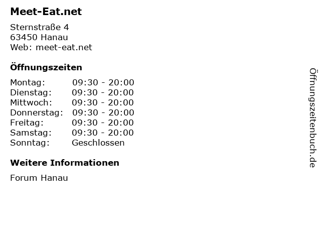 Meet-Eat.net in Hanau: Adresse und Öffnungszeiten