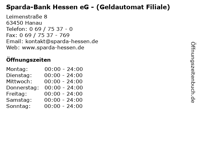 Sparda-Bank Hessen eG - (Geldautomat Filiale) in Hanau: Adresse und Öffnungszeiten