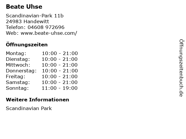 ᐅ Öffnungszeiten „Beate | 11b in Handewitt