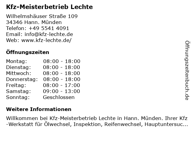 Autohaus Lotz - Service in Hann. Münden: Adresse und Öffnungszeiten
