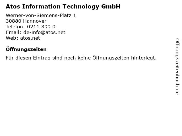 Atos Information Technology GmbH in Hannover: Adresse und Öffnungszeiten