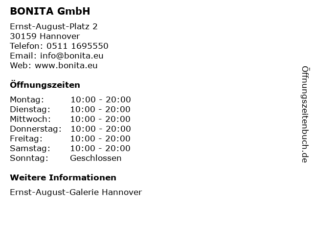 BONITA GmbH in Hannover: Adresse und Öffnungszeiten