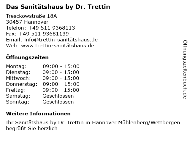 Das Sanitätshaus by Dr. Trettin in Hannover: Adresse und Öffnungszeiten