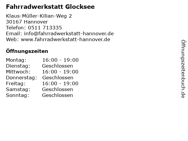 Fahrradwerkstatt Glocksee in Hannover: Adresse und Öffnungszeiten