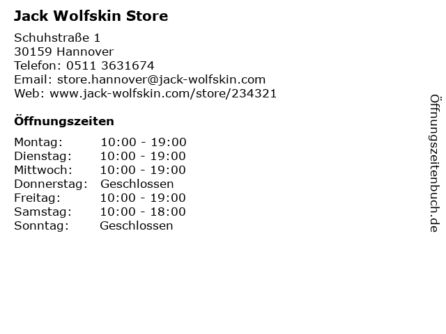 Jack Wolfskin Store in Hannover: Adresse und Öffnungszeiten