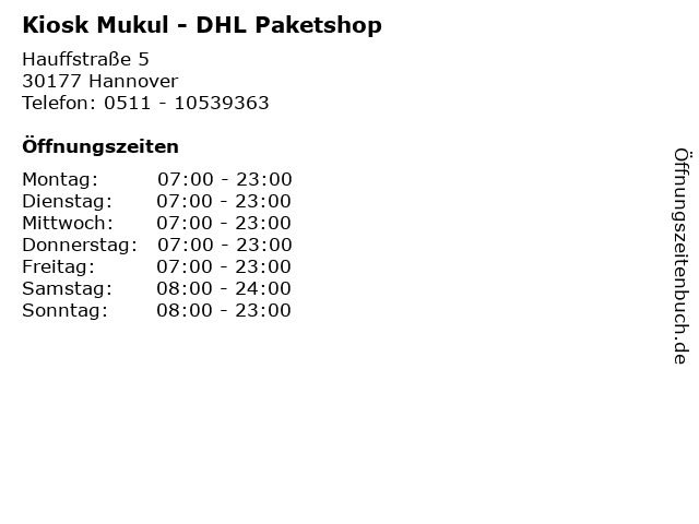 Kiosk Mukul - DHL Paketshop in Hannover: Adresse und Öffnungszeiten